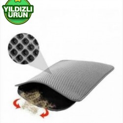 Kedi Tuvalet Önü Kum Toplayıcı Temizleyici Elekli Siyah Paspas