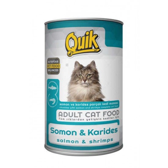 Quik Adult Somon ve Karidesli Yetişkin Kedi Konservesi 415 Gr Quik Adult Somon ve Karidesli Yetişkin Kedi Konservesi 415 Gr