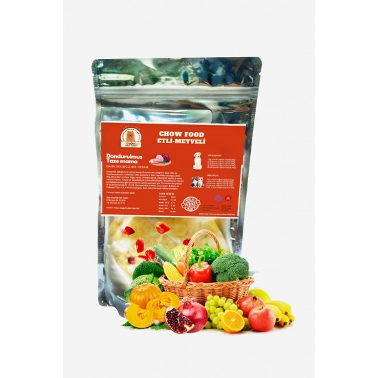 Chow Raw Food Sıgır Etli Meyveli Tam Pişmiş Barf Kedi Maması Eklem Destekleyici Mama 1 Kg Chow Raw Food Sıgır Etli Meyveli Tam Pişmiş Barf Kedi Maması Eklem Destekleyici Mama 1 Kg